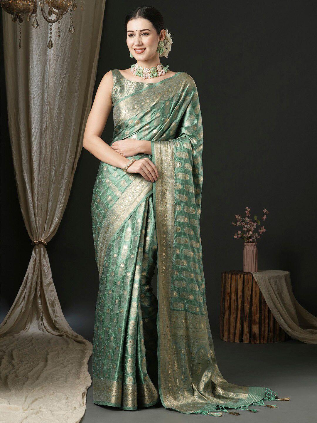 anouk woven design zari satin banarasi saree