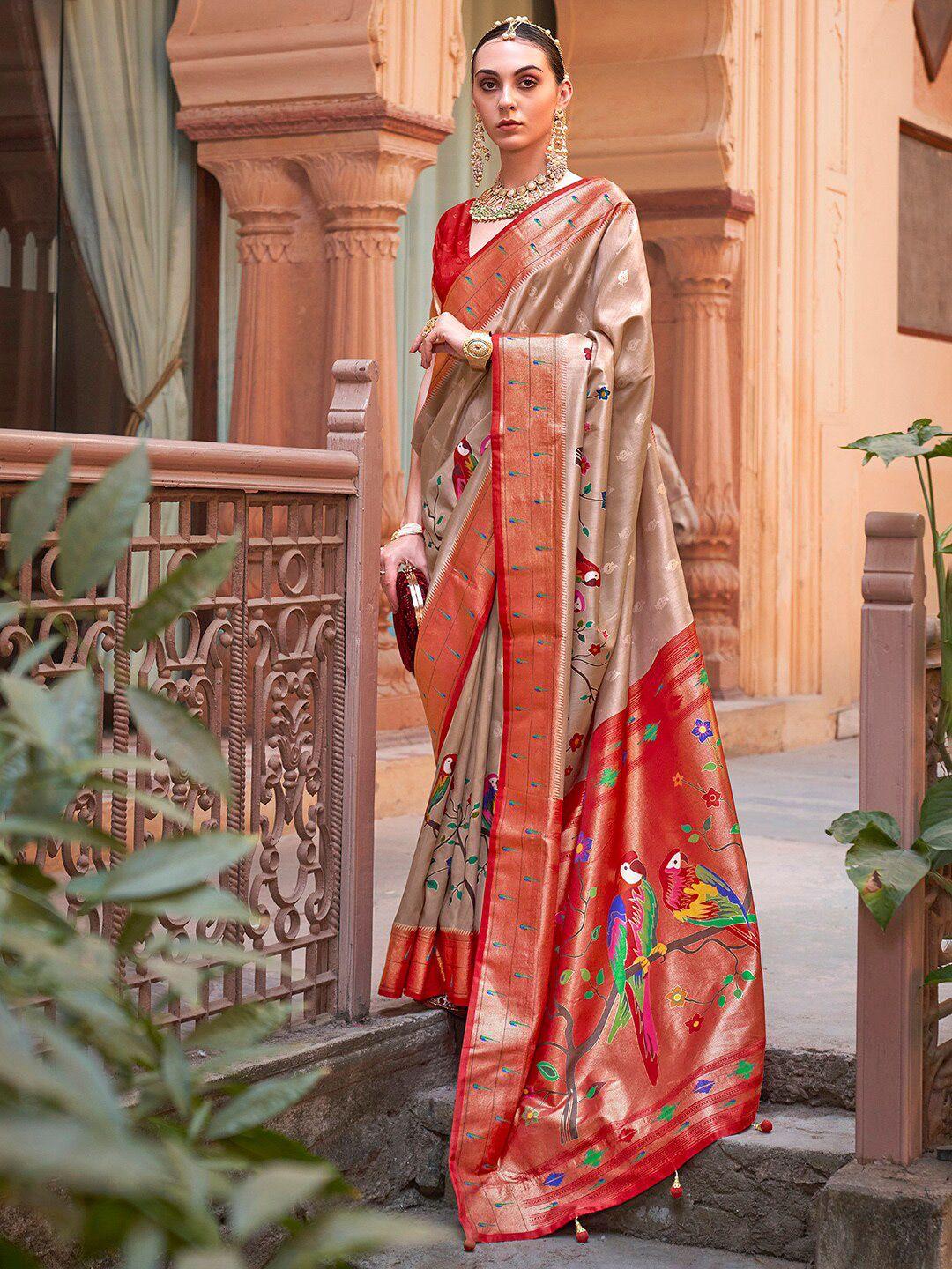 anouk woven design zari silk blend banarasi saree