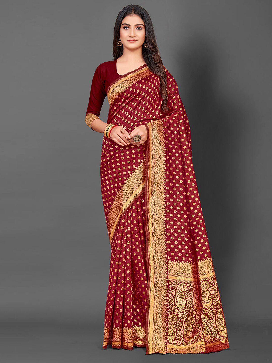 anouk woven design zari silk blend kanjeevaram saree