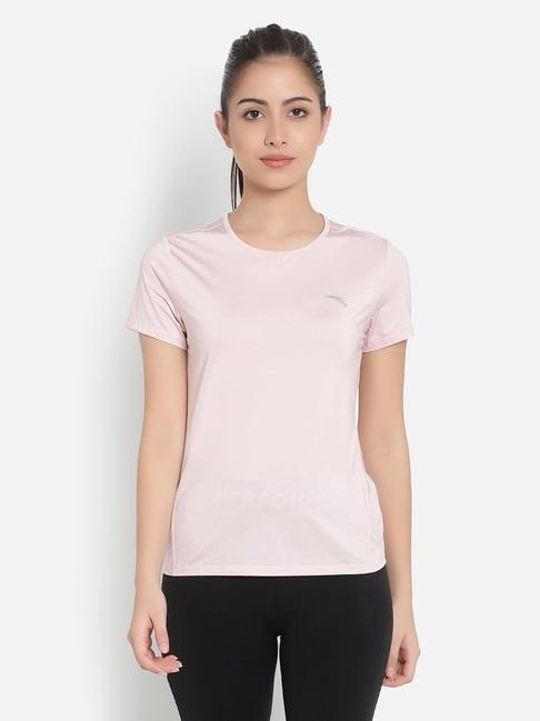 anta baby pink printed sports t-shirt