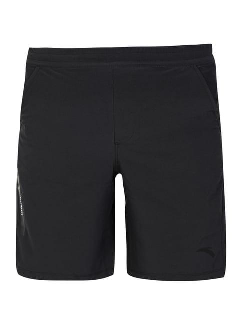 anta black regular fit shorts