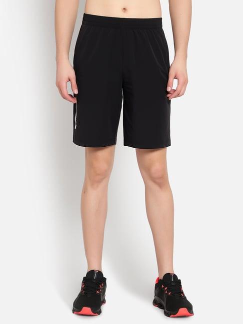 anta black regular fit sports shorts