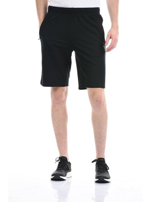 anta black relaxed fit sports shorts