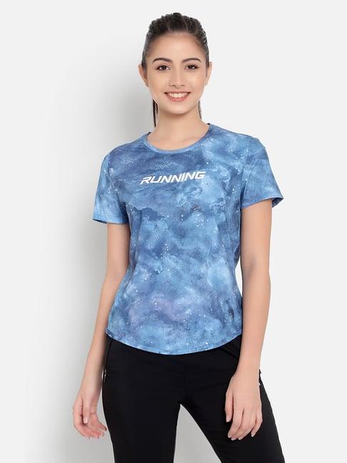 anta blue printed sports t-shirt