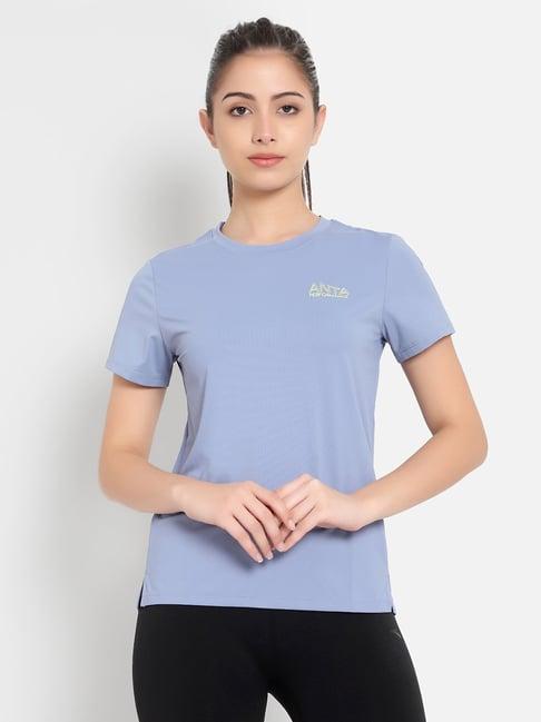 anta blue regular fit sports t-shirt