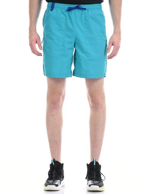 anta dark turquoise relaxed fit sports shorts