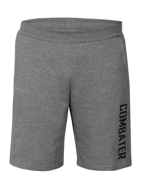anta grey cotton regular fit shorts