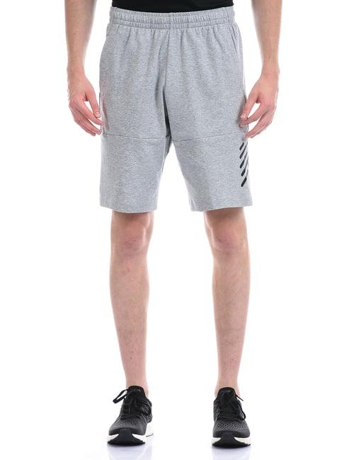 anta light grey melange relaxed fit printed shorts