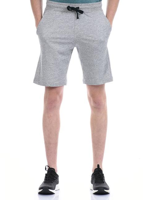 anta light grey melange relaxed fit shorts