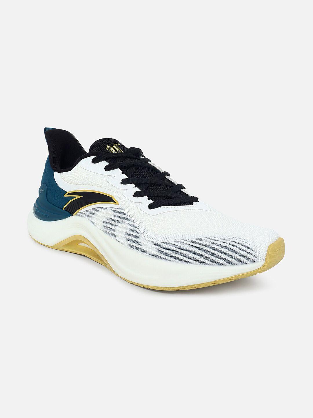 anta men white & teal non-marking running  sports shoes