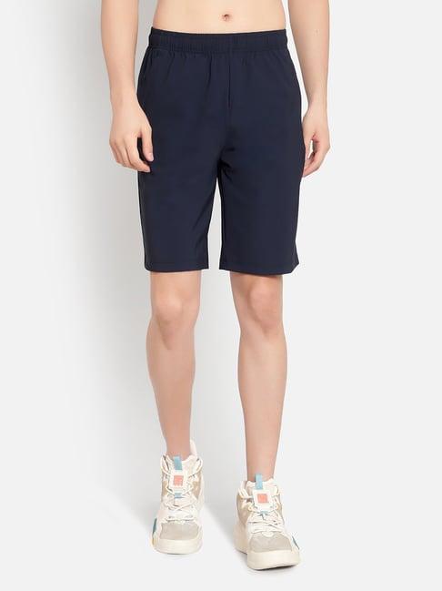 anta navy regular fit sports shorts