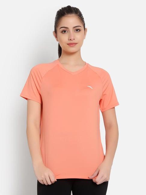 anta peach regular fit sports t-shirt