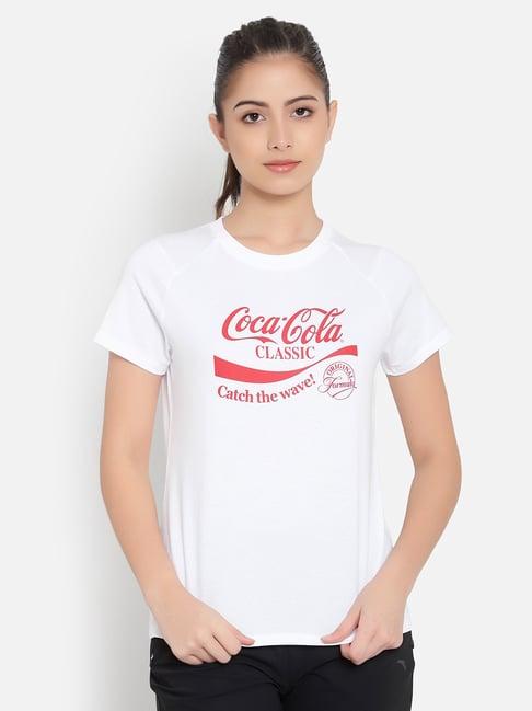 anta white cotton printed sports t-shirt