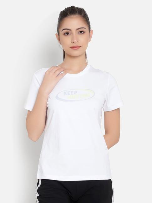 anta white printed sports t-shirt