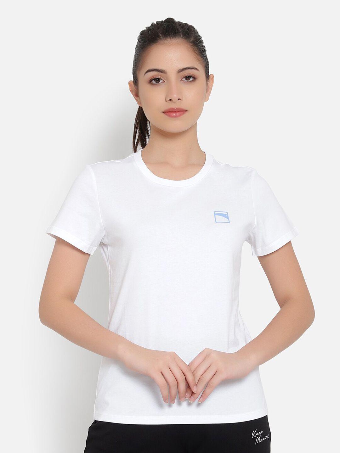 anta women white cotton t-shirt