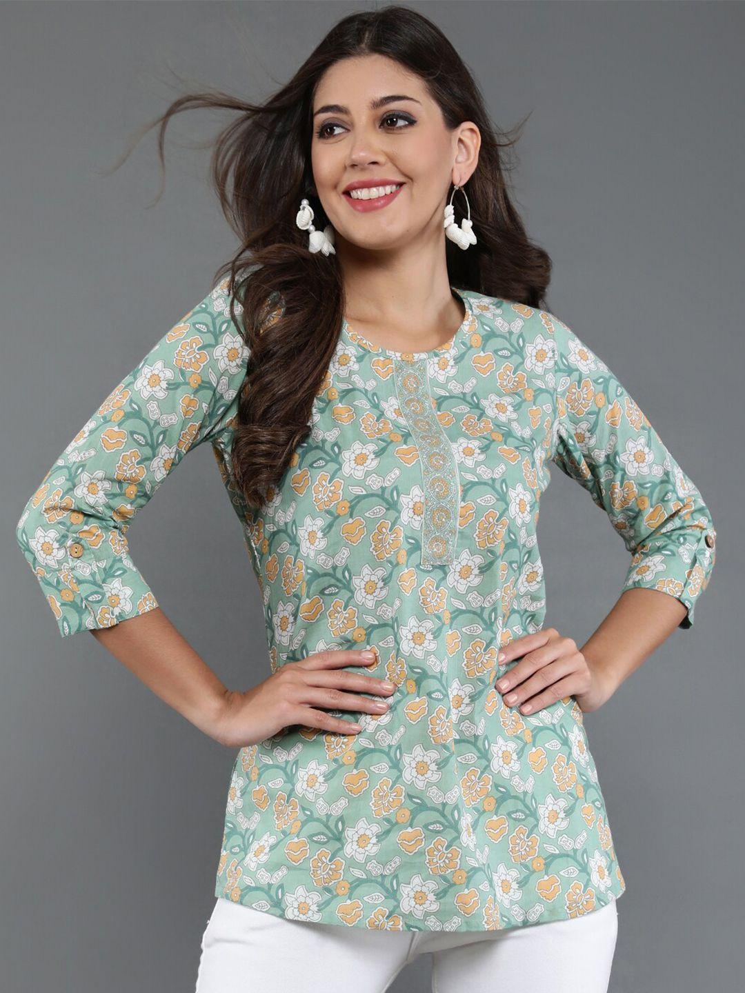 antaran floral printed cotton top