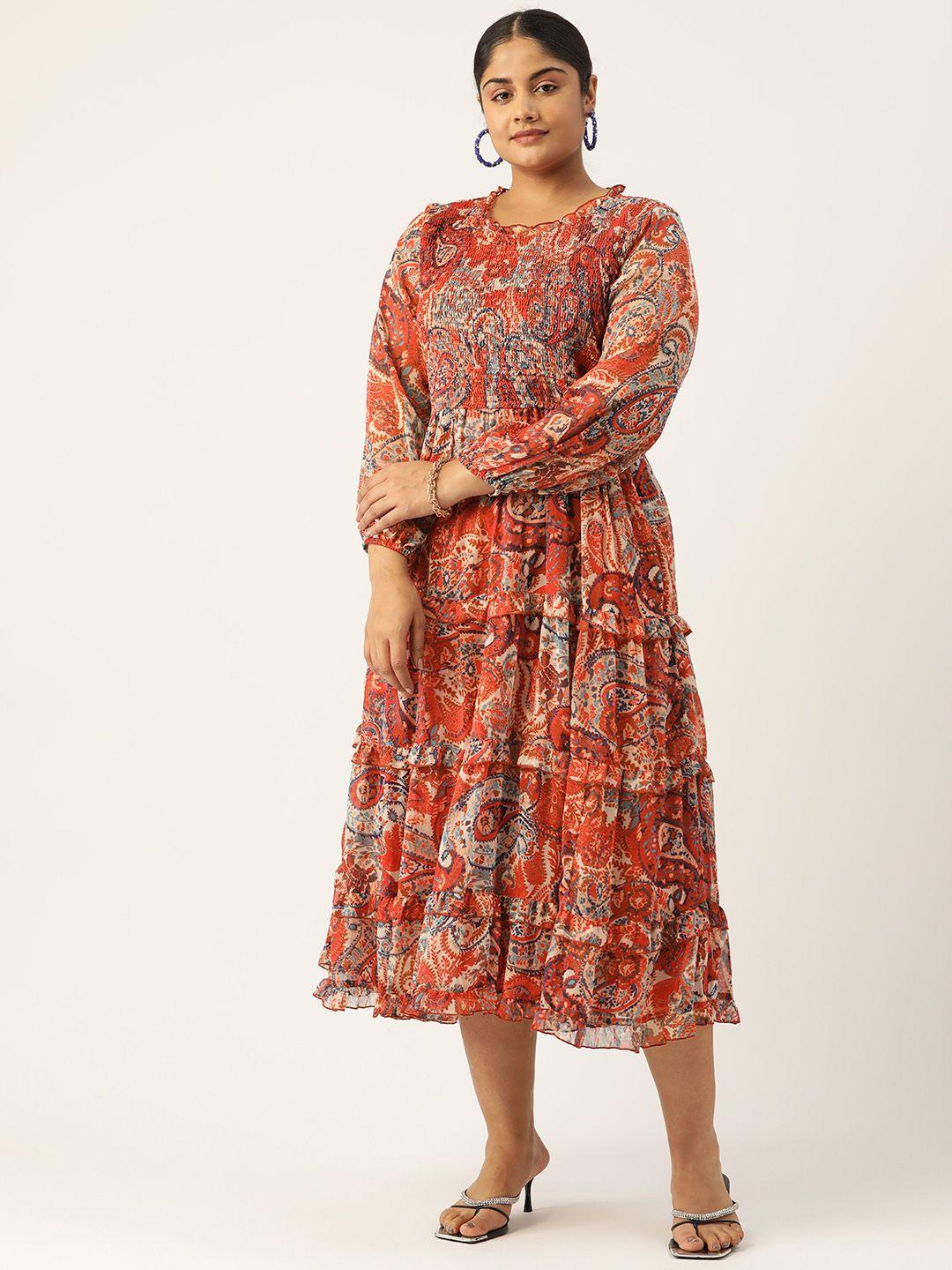 antheaa curve plus size floral chiffon maxi dress