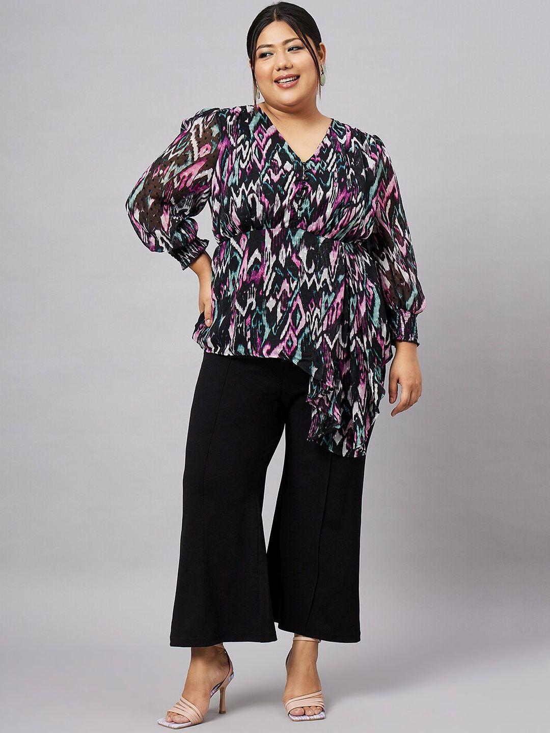 antheaa curve plus size printed top & trousers