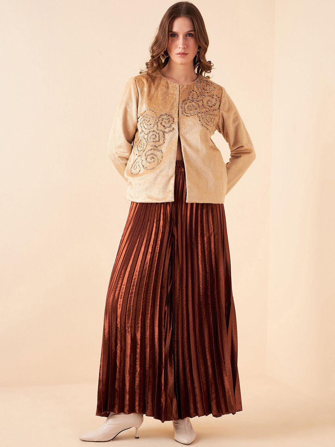 antheaa embellished jacket & palazzo co-ords set