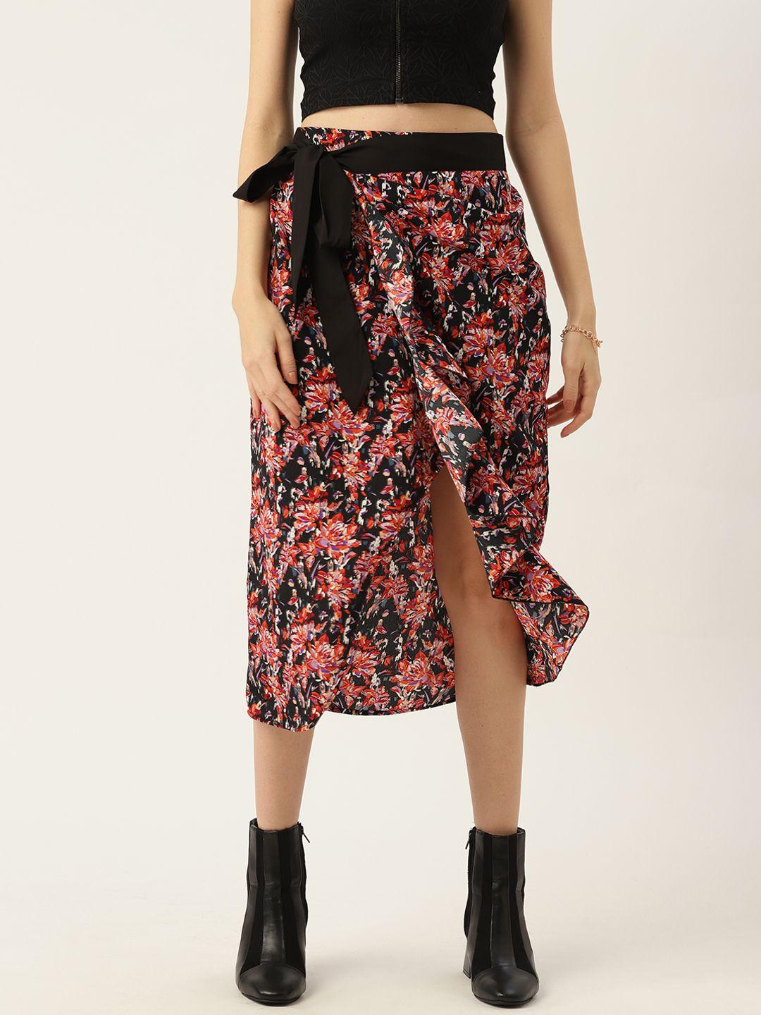 antheaa floral wrap skirt