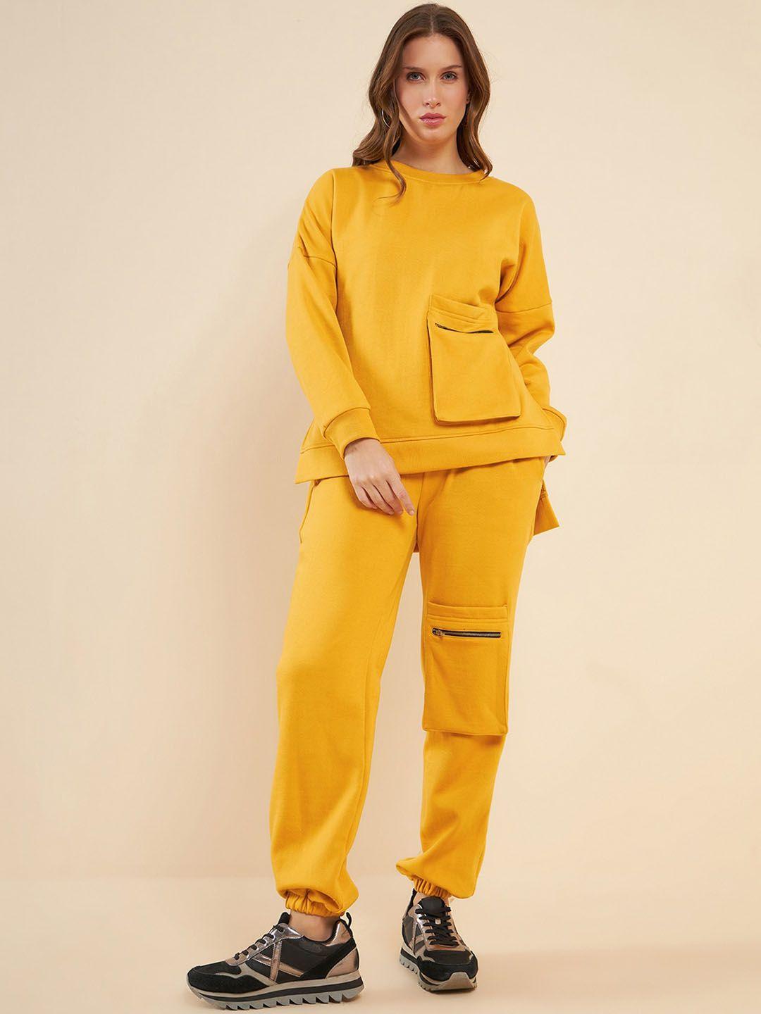 antheaa mustard sweatshirt with joggers