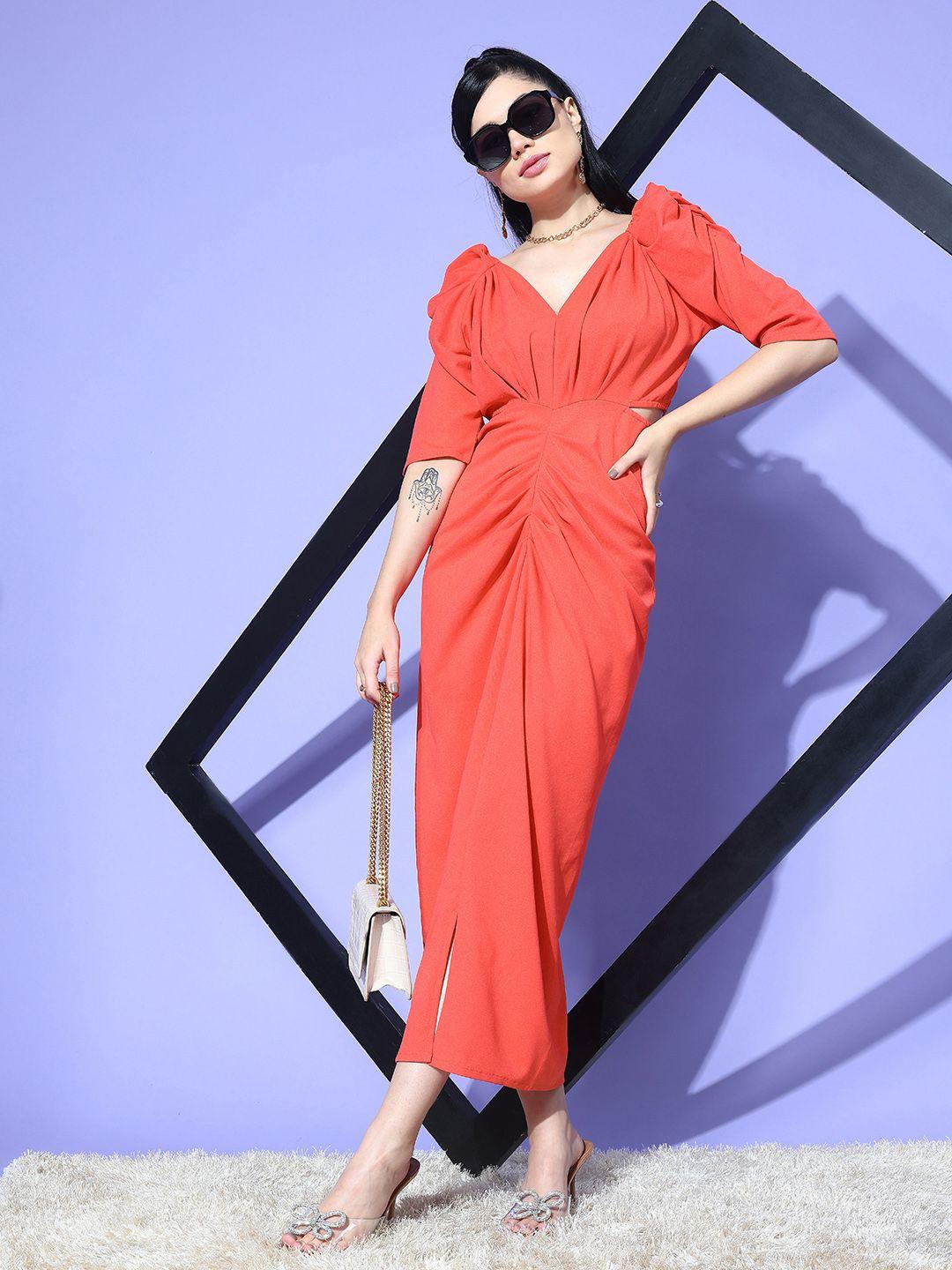 antheaa puff sleeve maxi dress