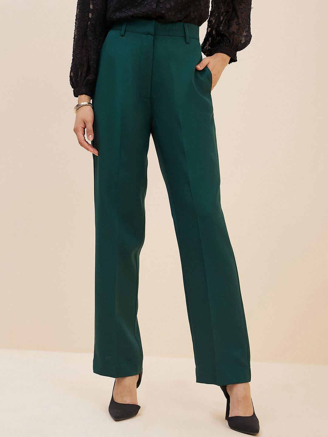 antheaa smart women tapered fit high-rise cigarette trousers
