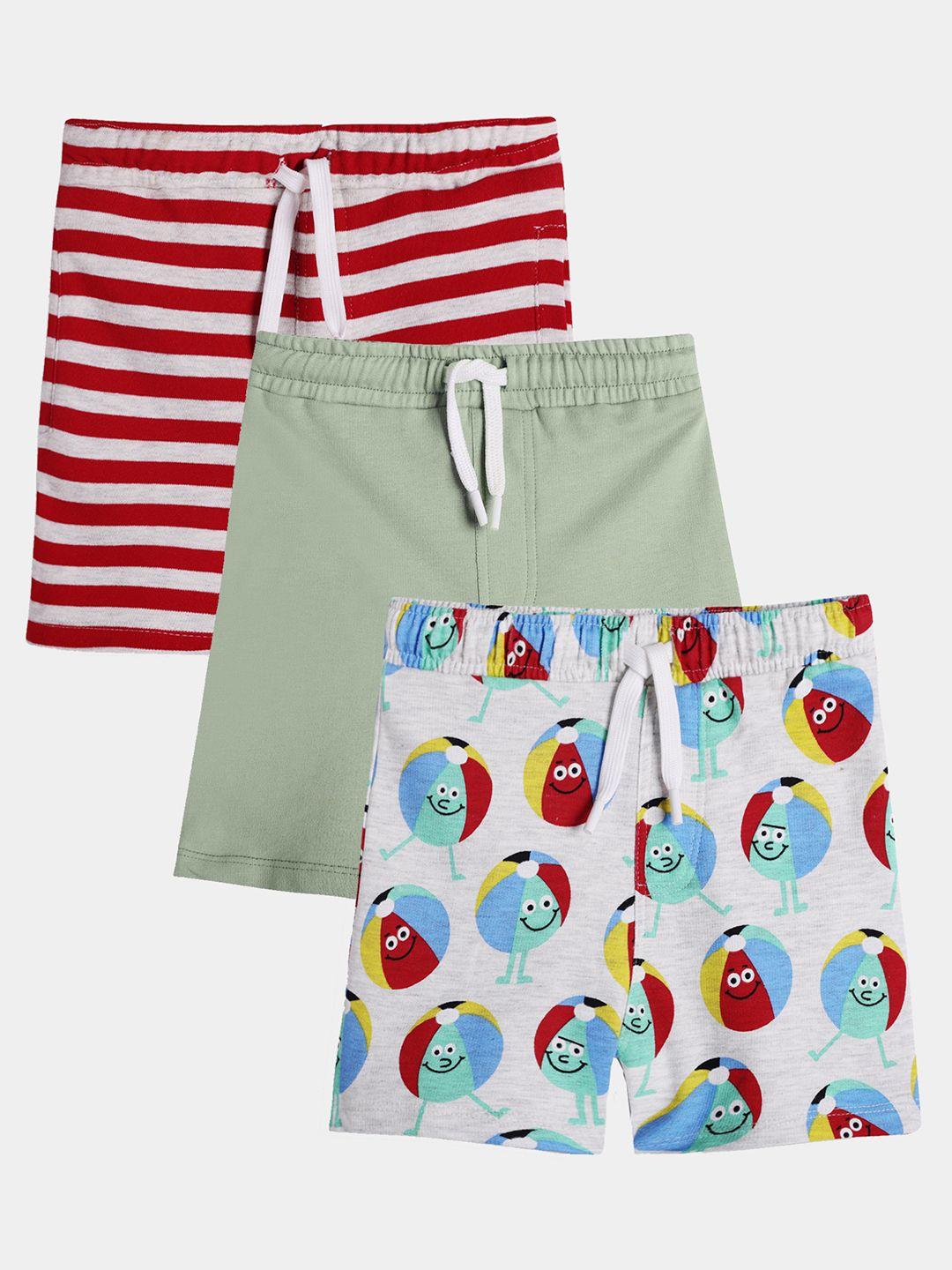 anthrilo boys pack of 3 printed cotton shorts