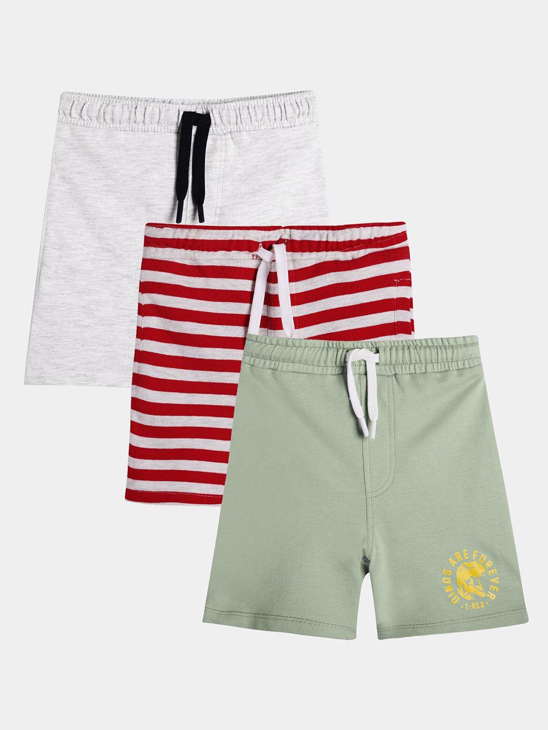 anthrilo boys pack of 3 striped cotton shorts