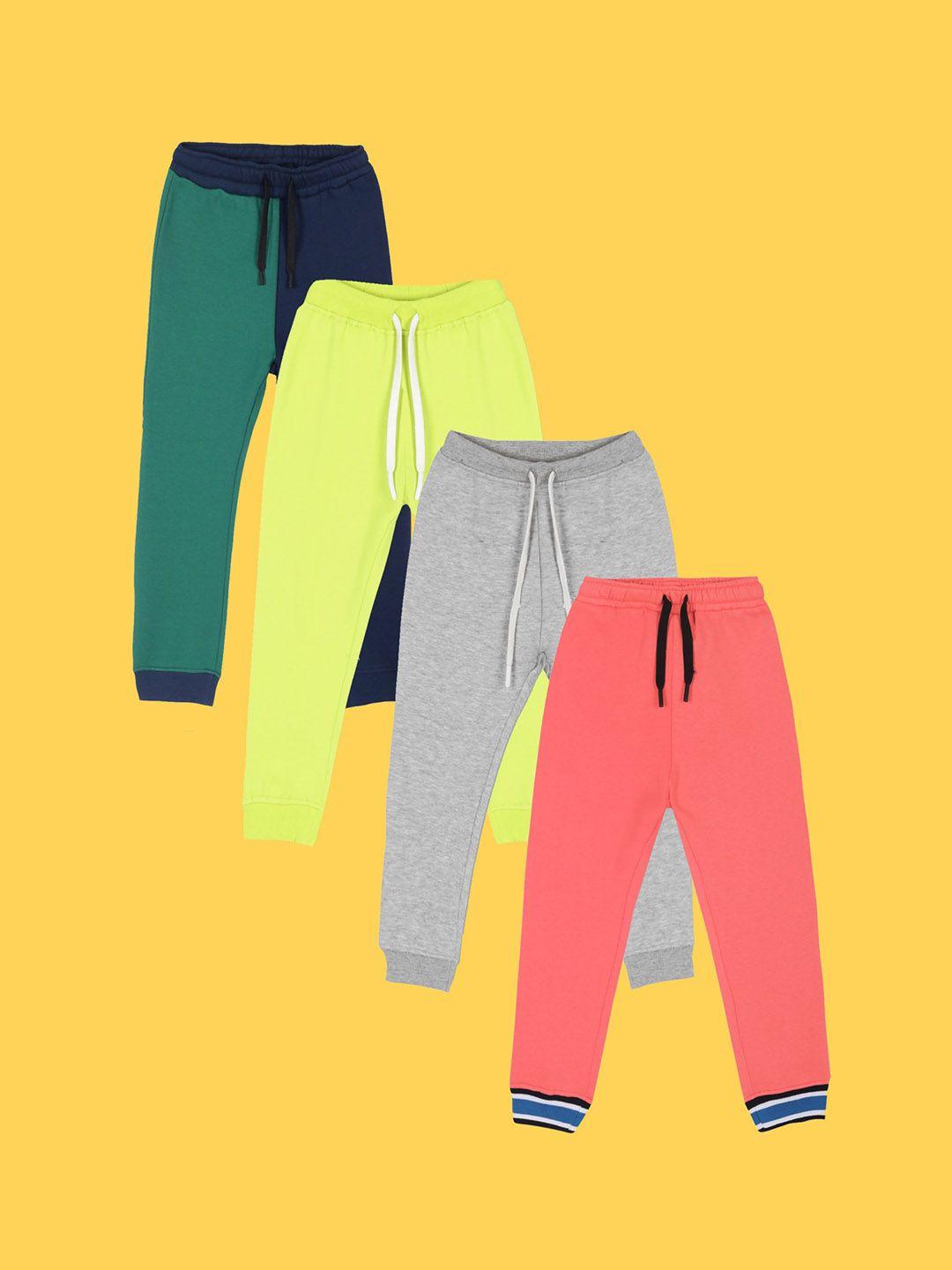 anthrilo boys pack of 4 relaxed fit fleece joggers