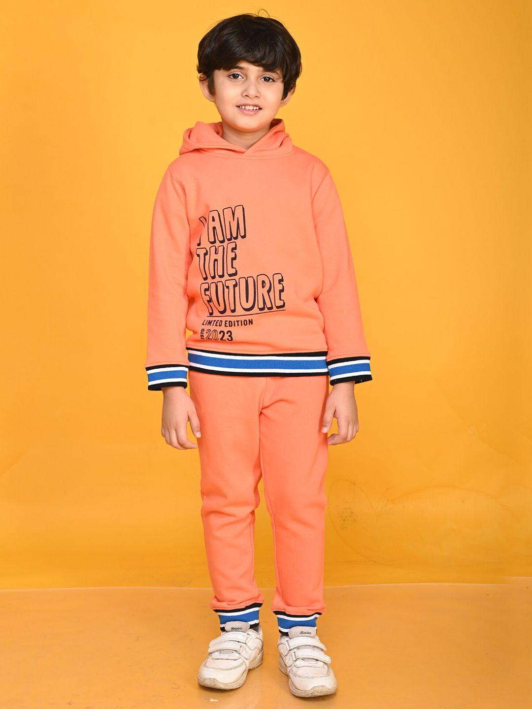 anthrilo boys printed fleece hoodie with joggers