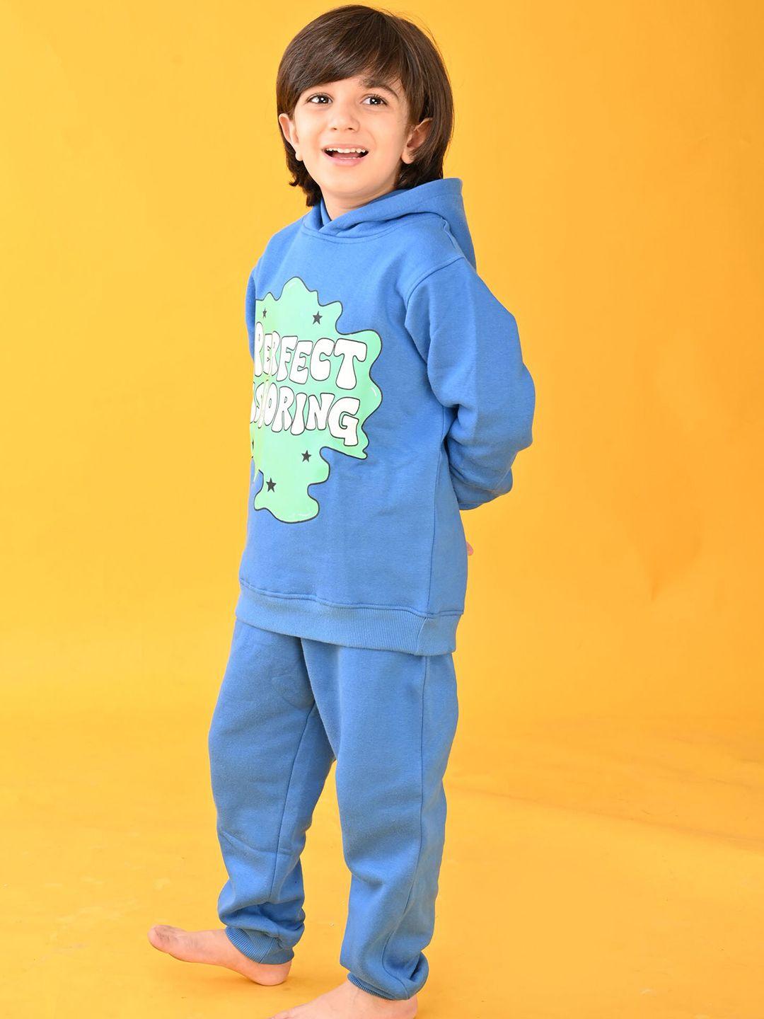 anthrilo boys blue & green perfect is boring hoodie jogger set