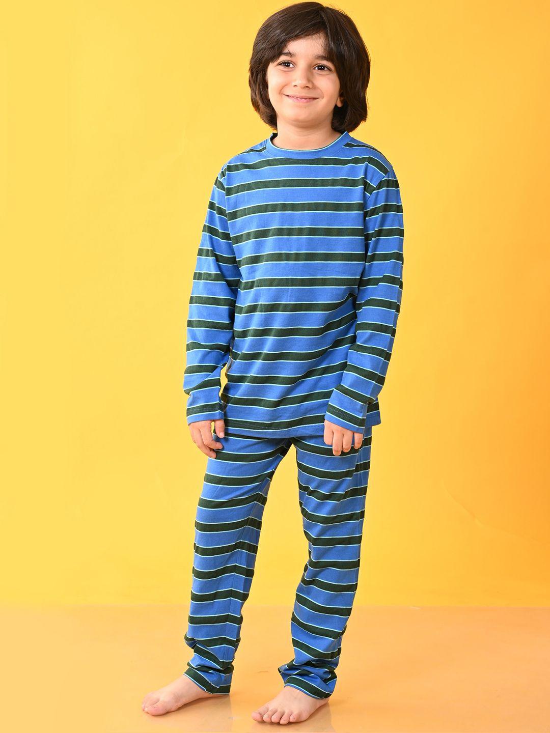 anthrilo boys blue printed night suit