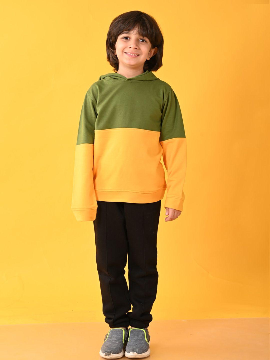 anthrilo boys colourblocked fleece sweatshirt with jogger