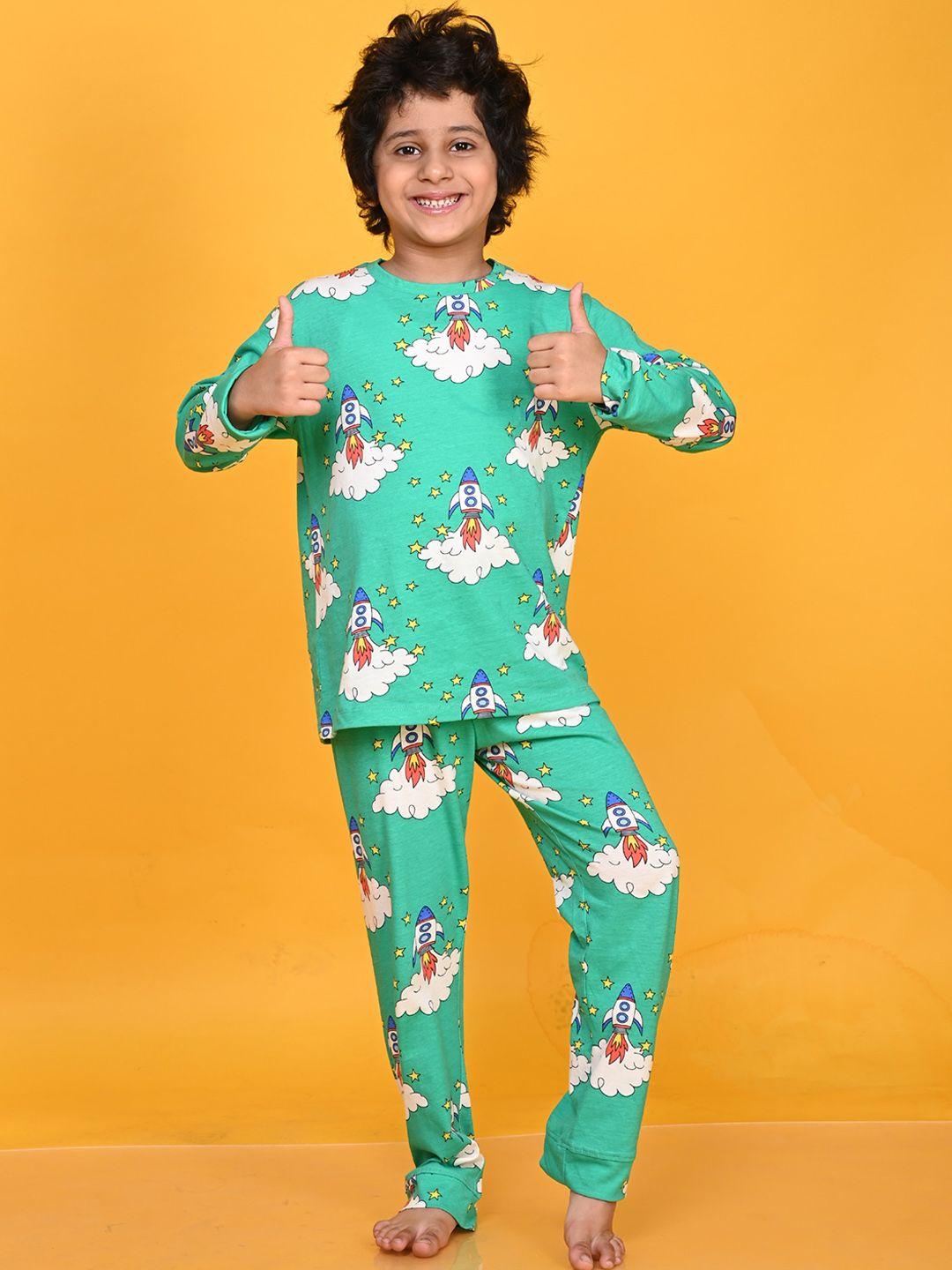 anthrilo boys conversational printed night suit