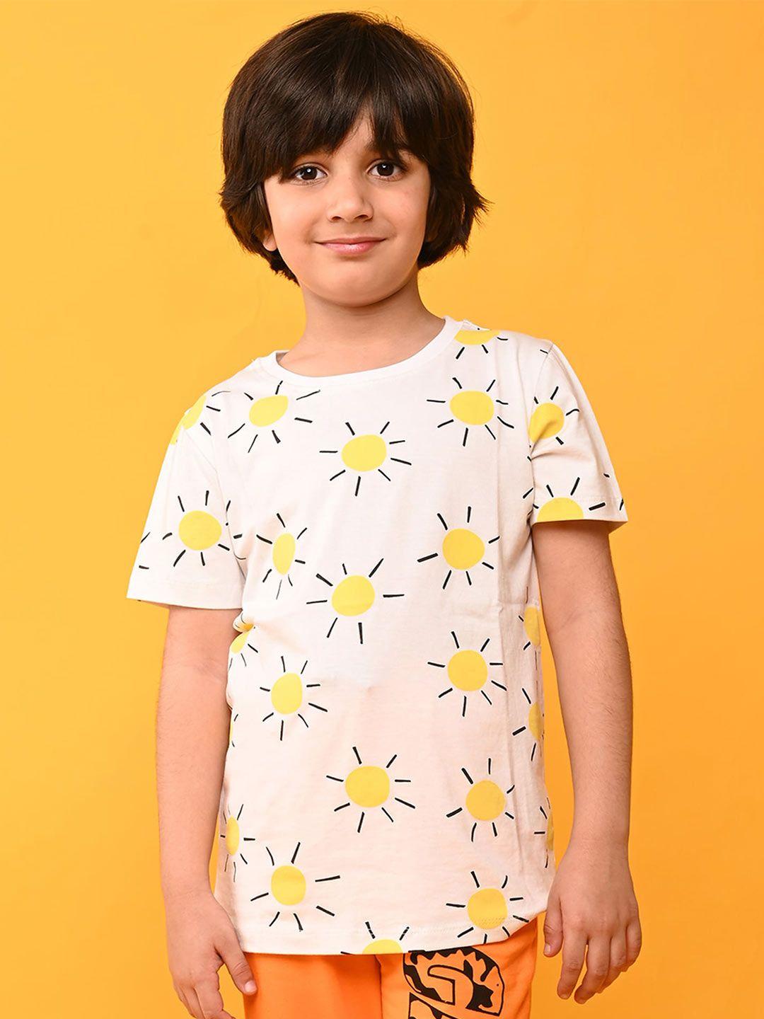 anthrilo boys floral printed cotton t-shirt
