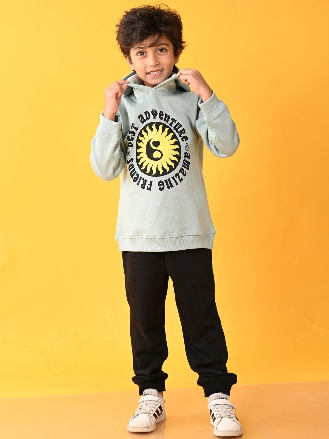 anthrilo boys graphic printed hooded t-shirt with trousers