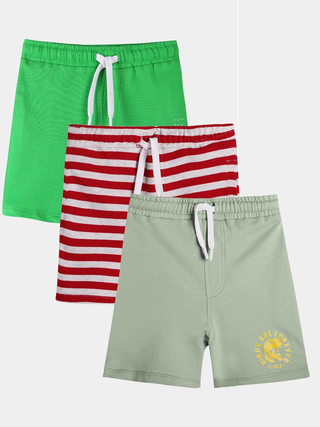 anthrilo boys pack of 3 mid-rise cotton shorts