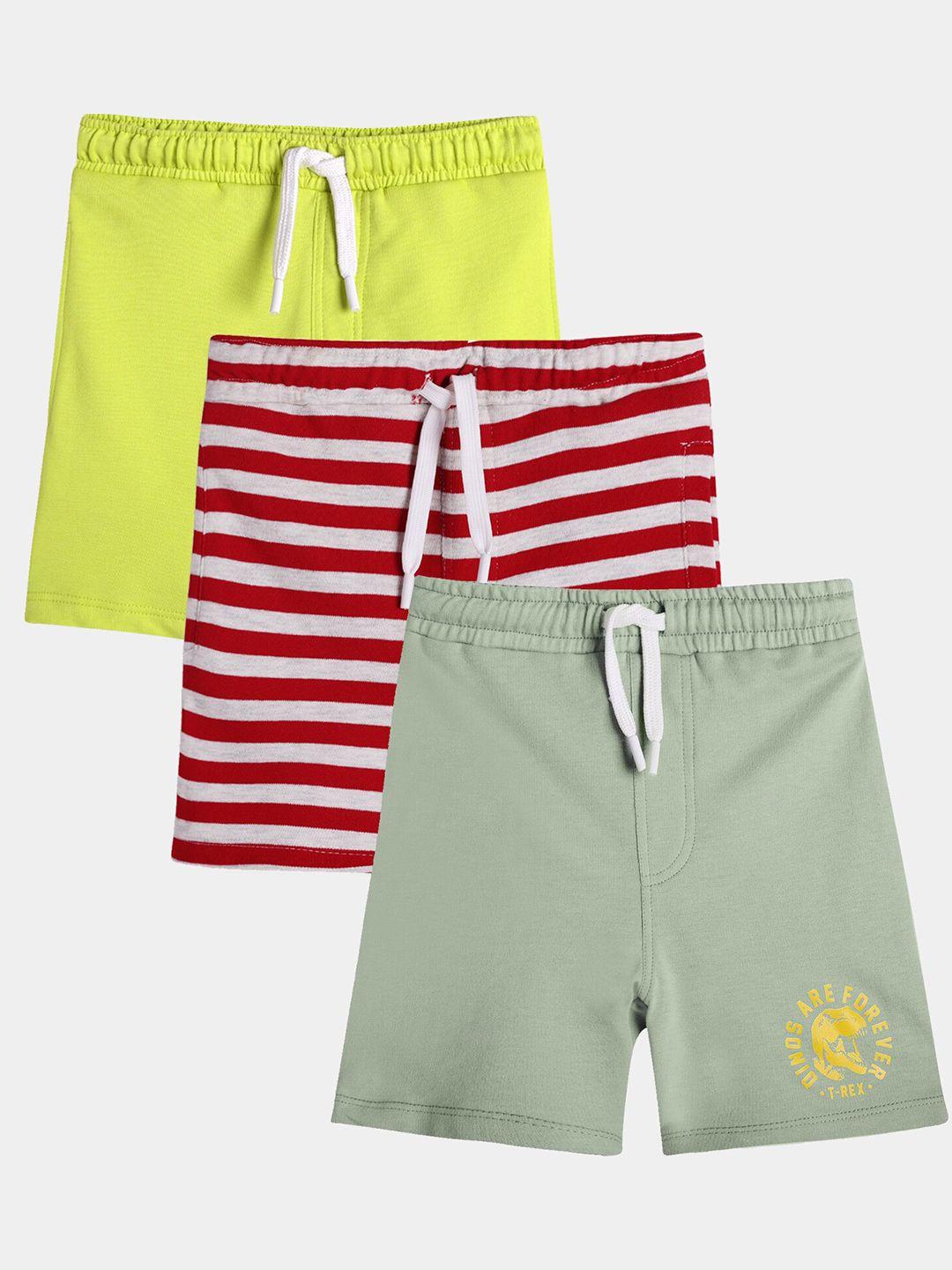anthrilo boys pack of 3 striped cotton shorts