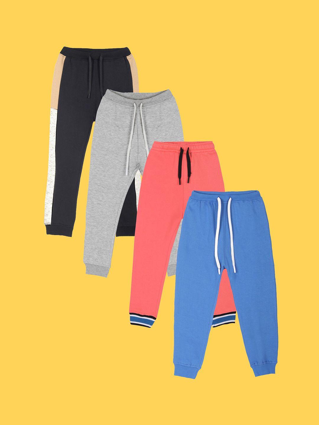 anthrilo boys pack of 4 relaxed fit fleece joggers