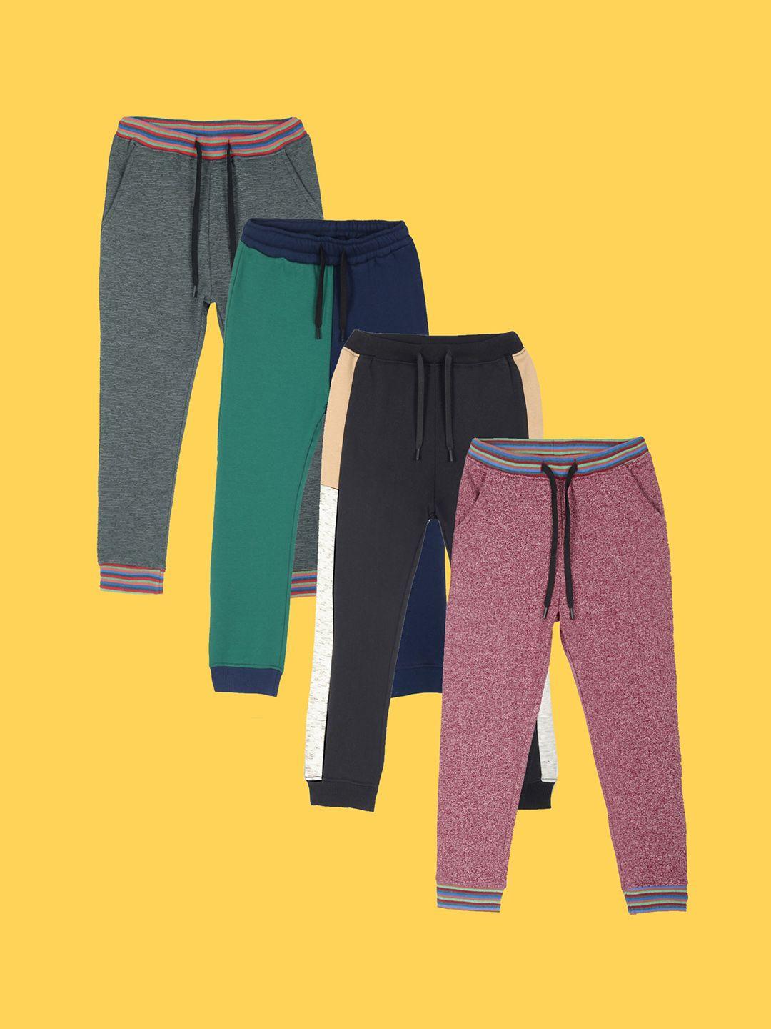 anthrilo boys pack of 4 relaxed fleece joggers