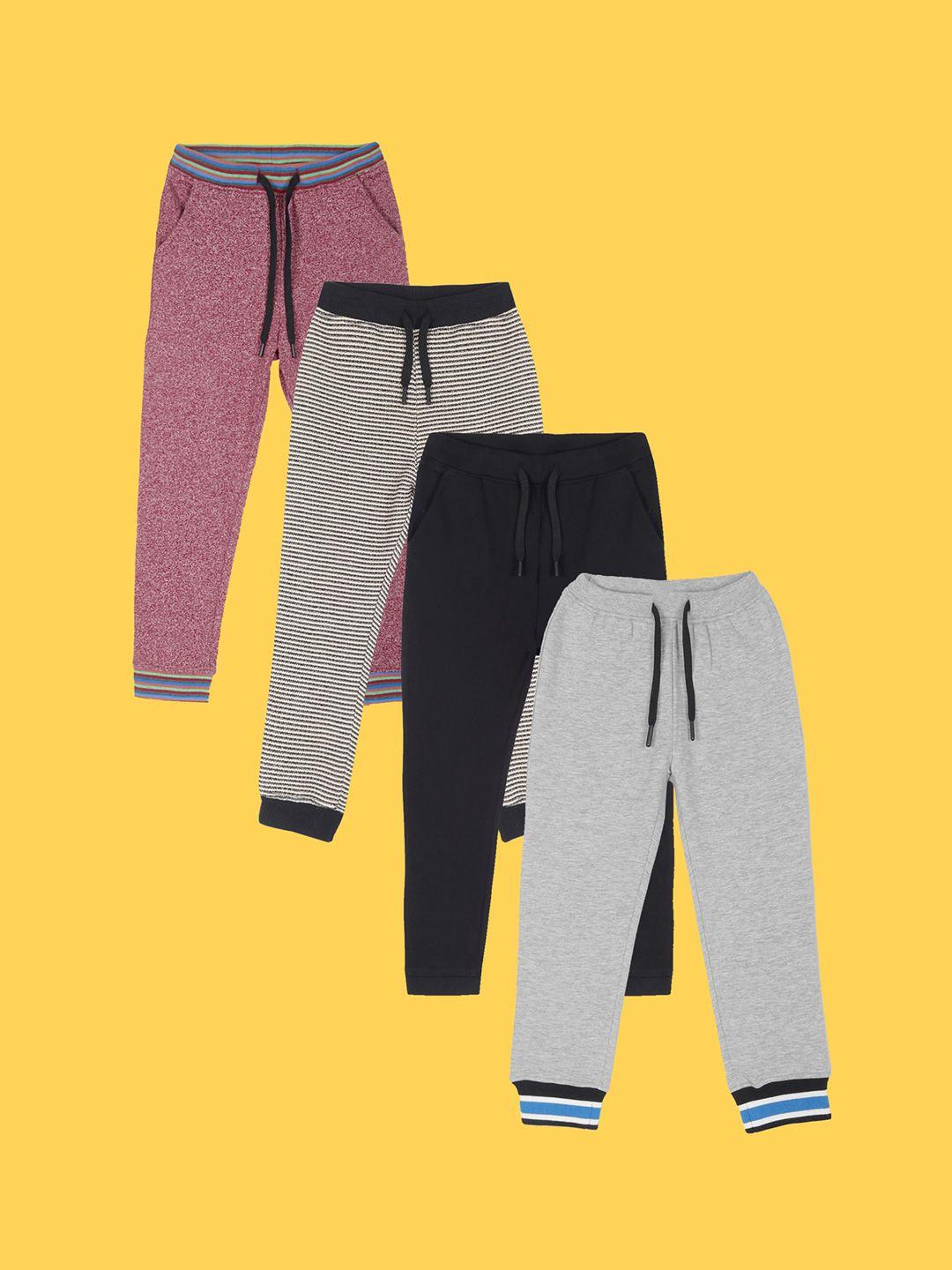 anthrilo boys pack of 4 relaxed fleece joggers