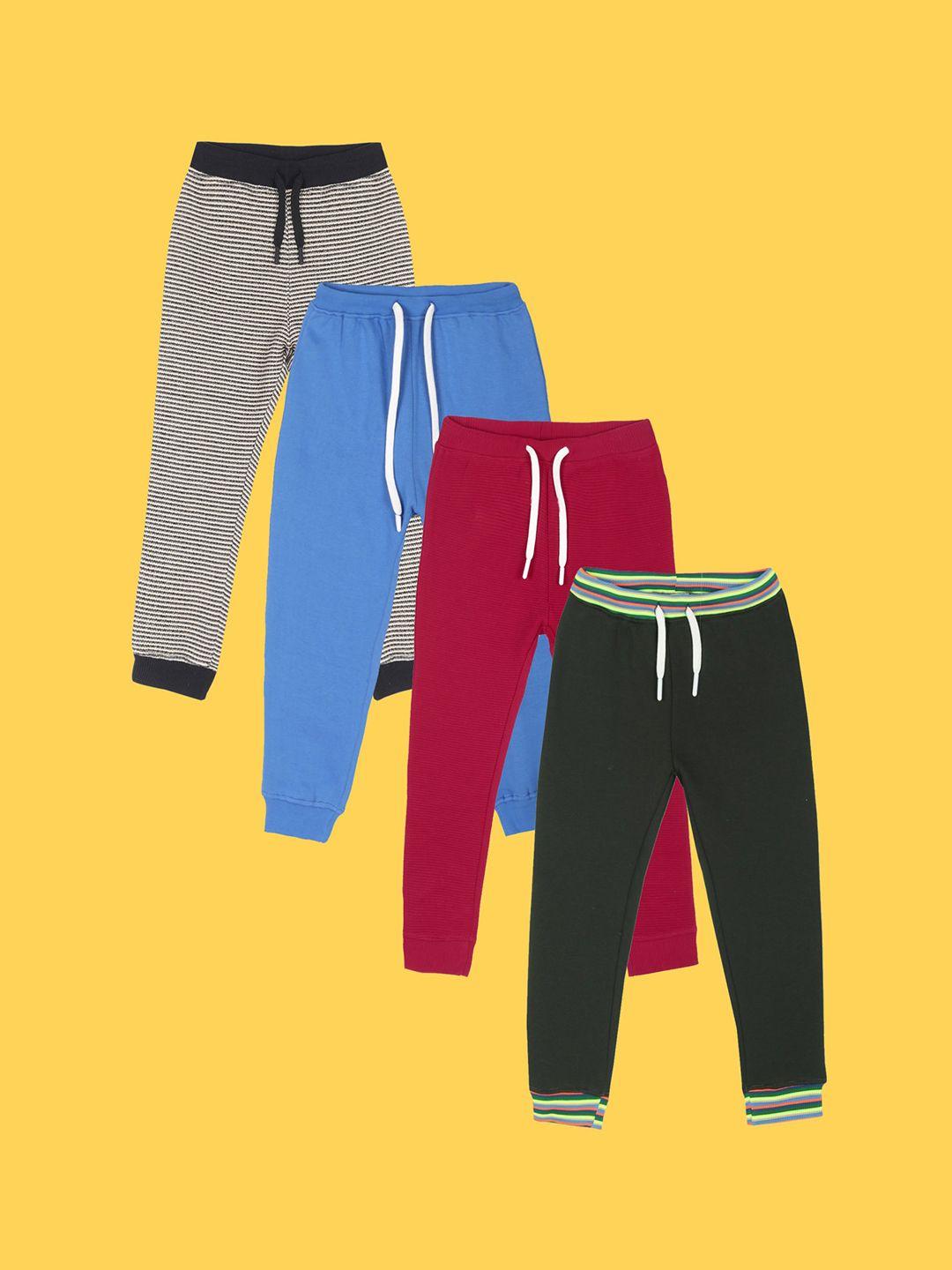 anthrilo boys pack of 4 relaxed mid rise fleece joggers