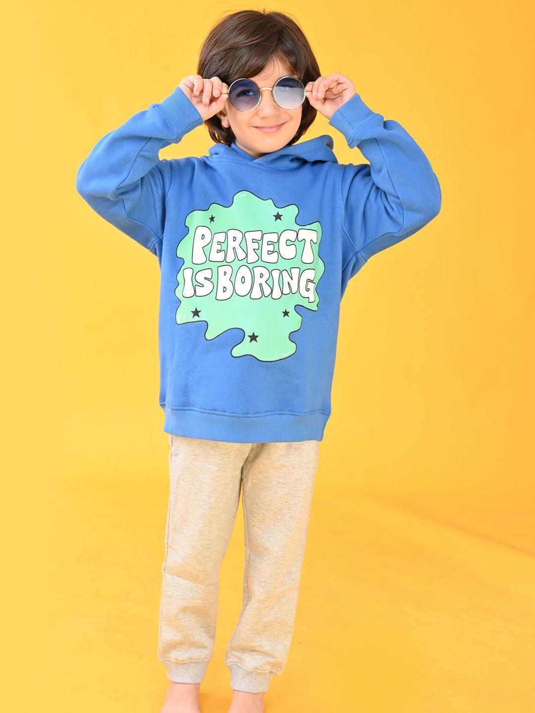 anthrilo boys perfect is boring printed hoodie sweatshirt with joggers