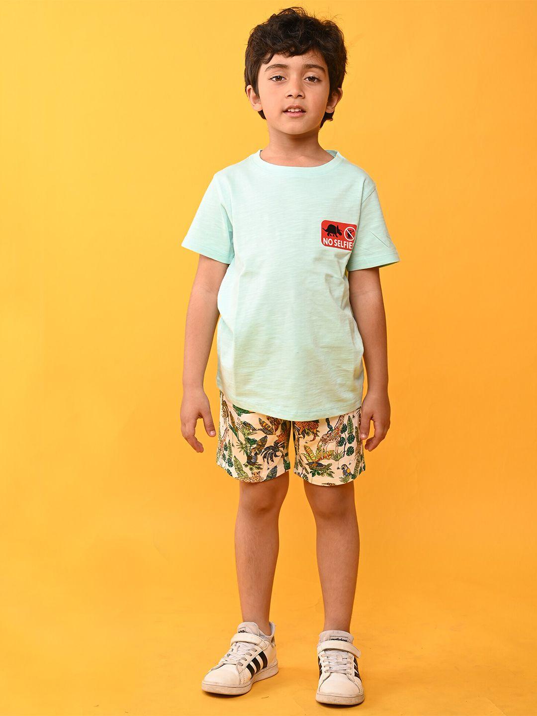 anthrilo boys printed cotton t-shirt with shorts