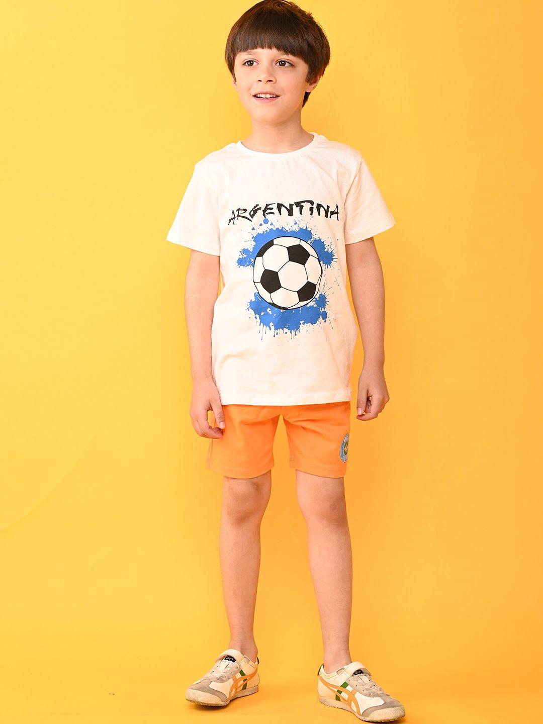 anthrilo boys printed pure cotton t-shirt with shorts