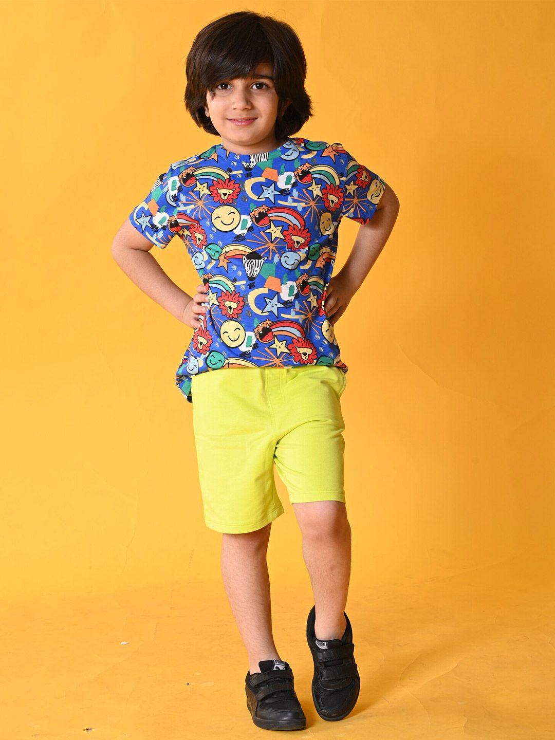 anthrilo boys printed pure cotton t-shirt with shorts