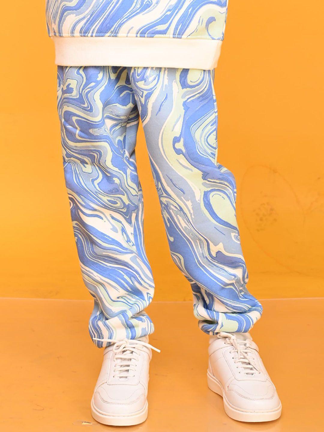 anthrilo boys printed relaxed high-rise fleece joggers