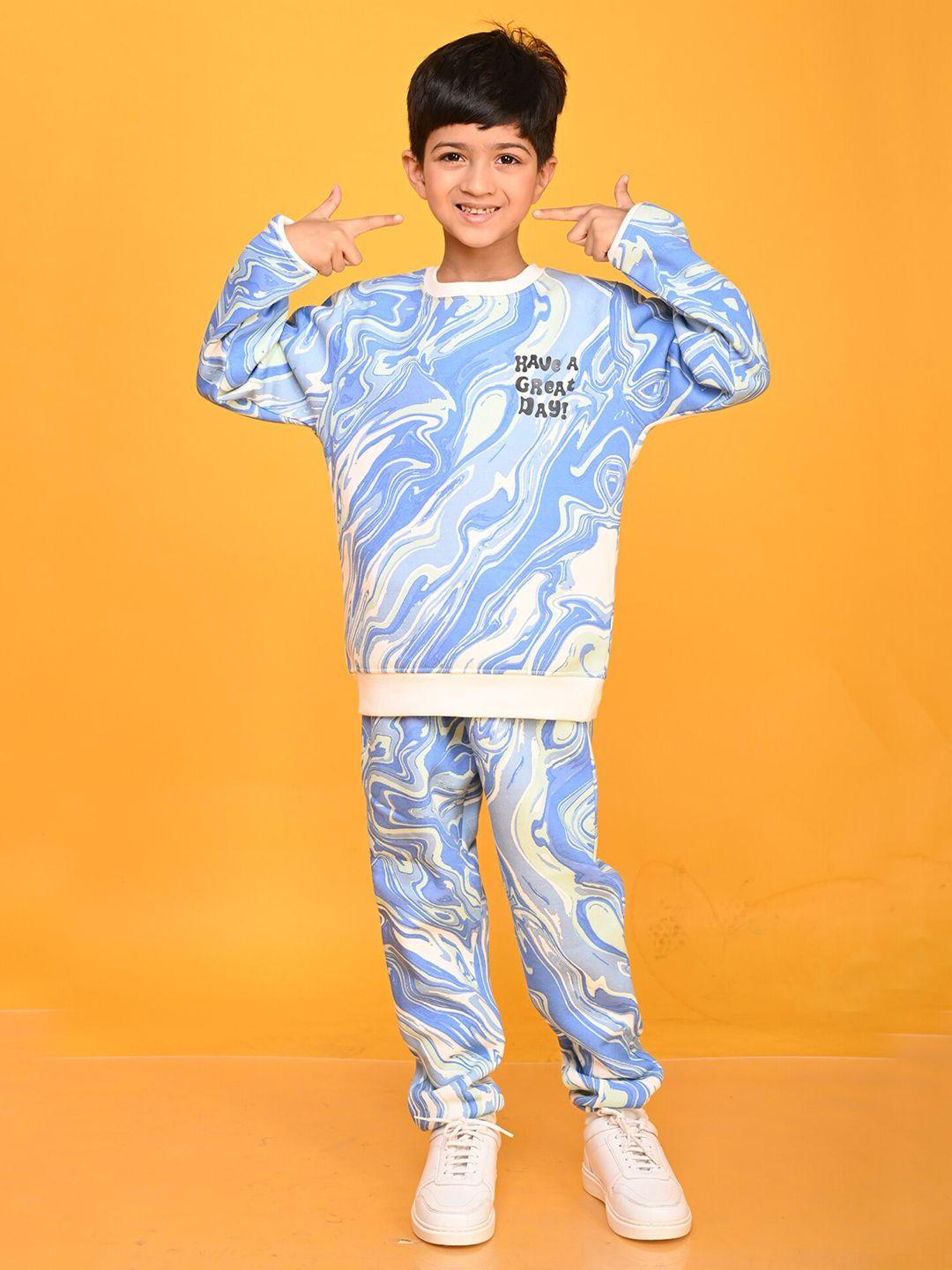 anthrilo boys printed t-shirt with jogger