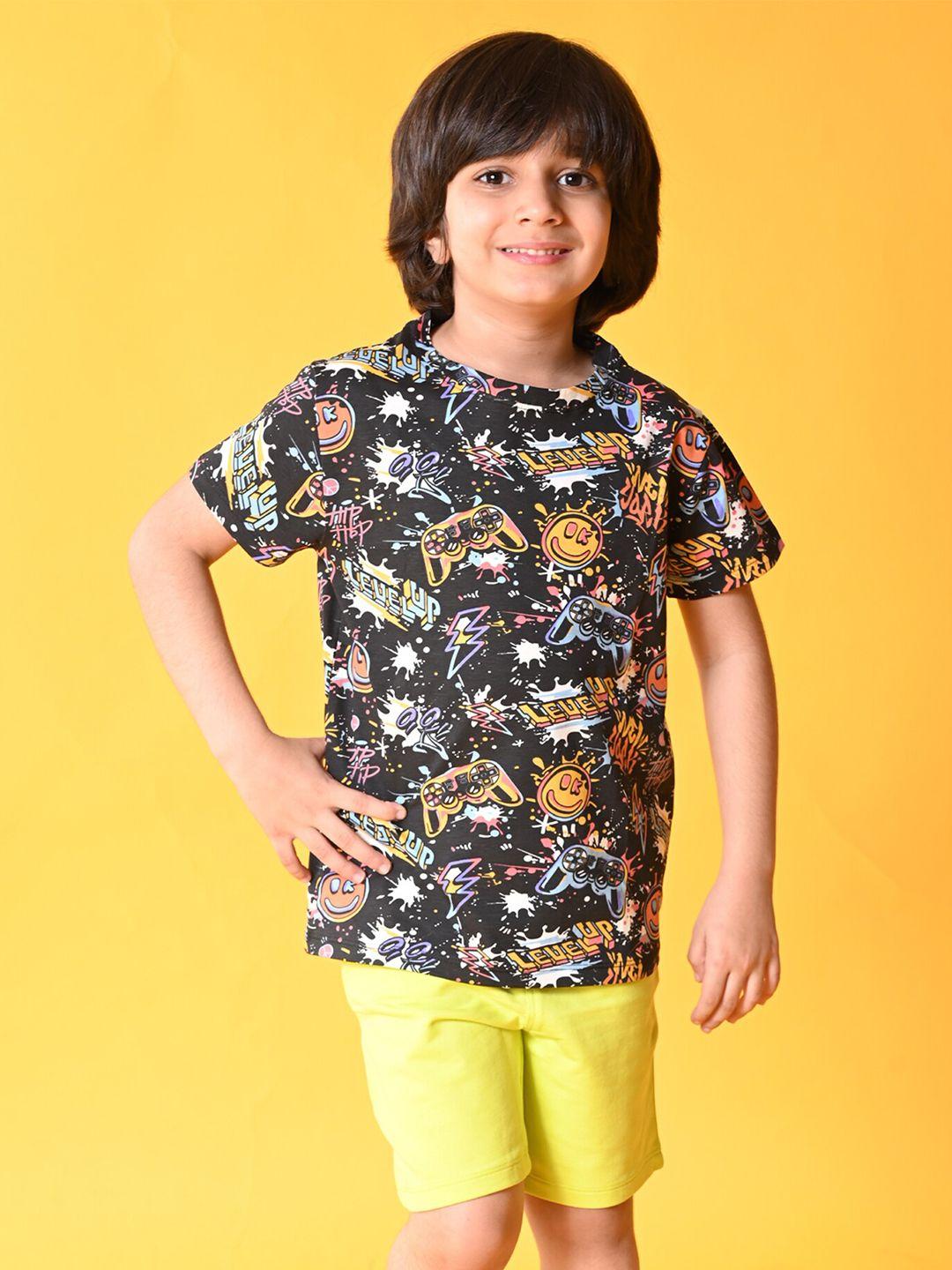 anthrilo boys printed t-shirt with shorts